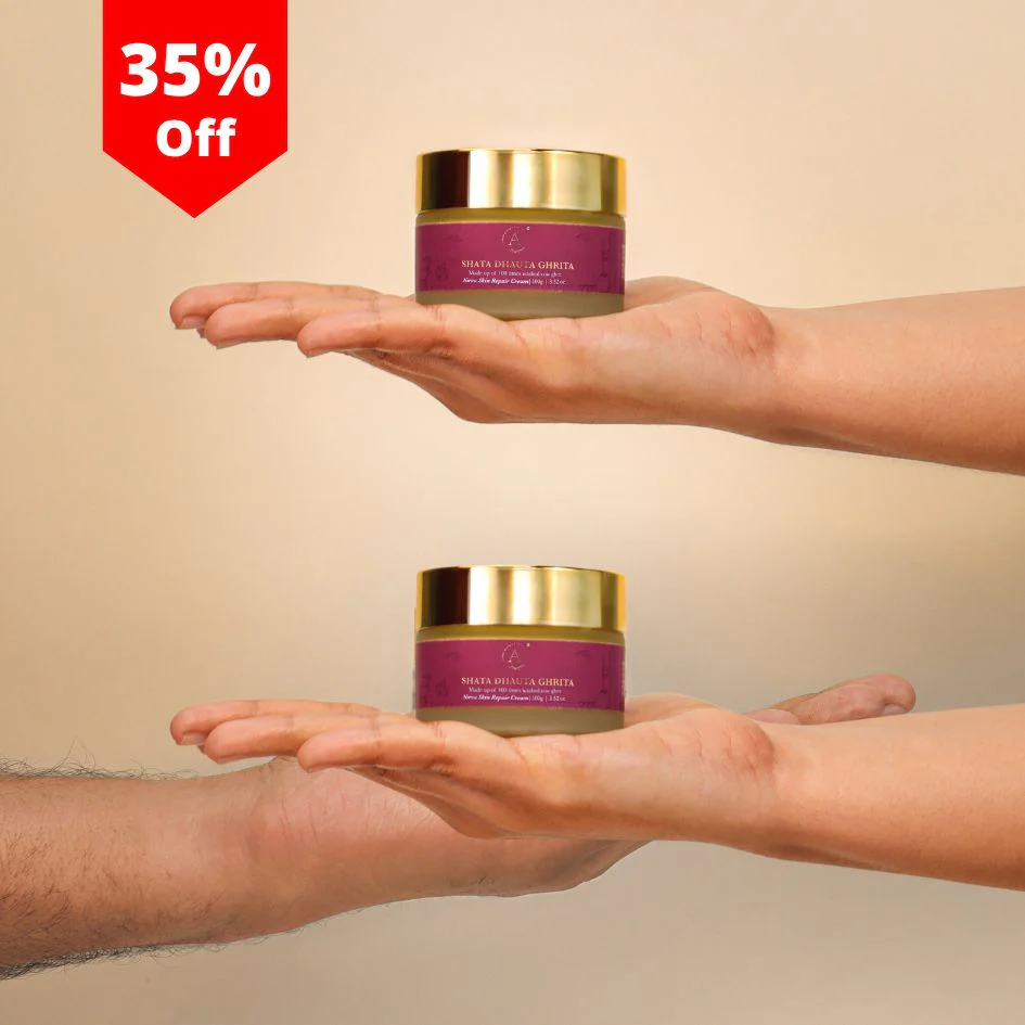 Shata Dhauta Ghrita Skin Repair Emollient | 100 Times Washed A2 Cow Ghee Cream - Image 7