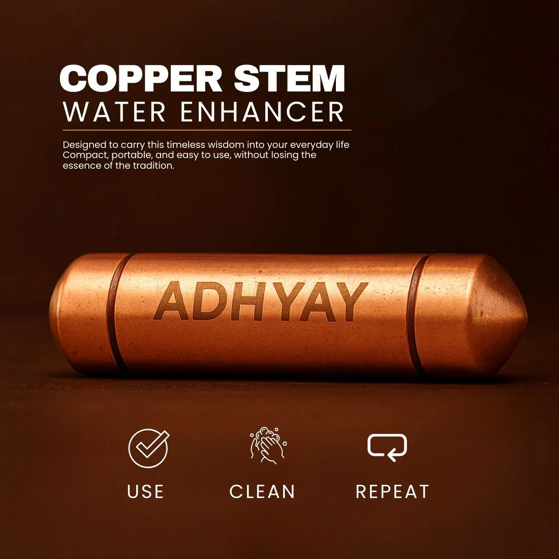 Hydration Combo: 550 ml Glass Water Bottle + 2 Units of Copper Stems (1 Pack) - Image 4